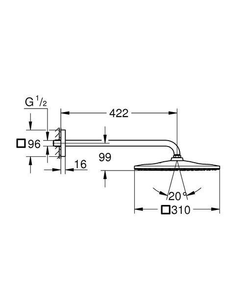 Верхний душ Grohe Rainshower 310 Mono Cube 26563000 26563000 фото
