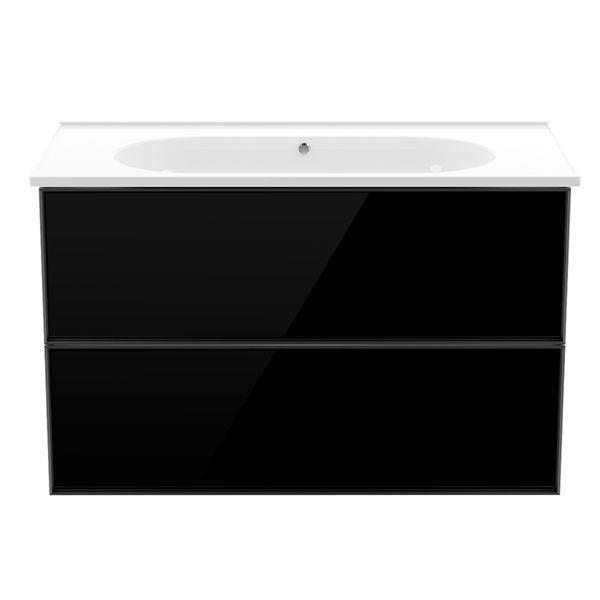 JOLLY комплект меблів 80см, Oak+black: тумба підвісна, 2 ящики + умивальник меблевий DM06F001WH DiMARCO DM06A001OB DM06A001OB фото