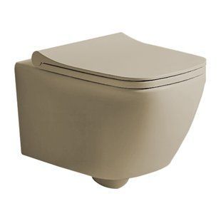FLAVIO унітаз підвісний безободковий, з сидінням Slim Soft Close, matt coffee milk DiMARCO DM2I004MC DM2I004MC фото