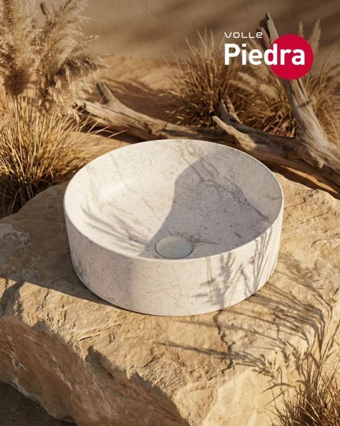 Накладной Умывальник 35см светлый мрамор Volle PIEDRA 1301.005131 1301.005131 фото