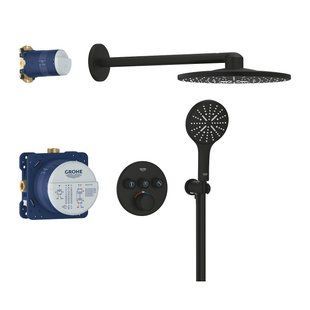 Grohtherm SmartControl матова чорна душова система прихованого монтажу з термостатом кнопки Grohe 34863kF0 34863kF0 фото