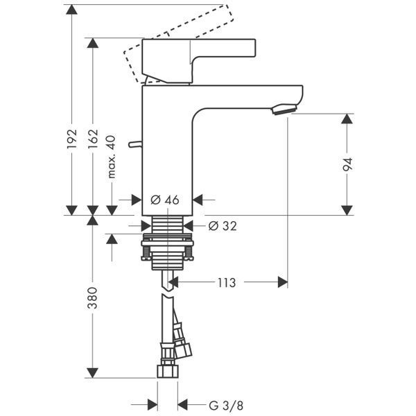 Metris S - змішувач на умивальник HANSGROHE 31060000 Hansgrohe 31060000 31060000 фото