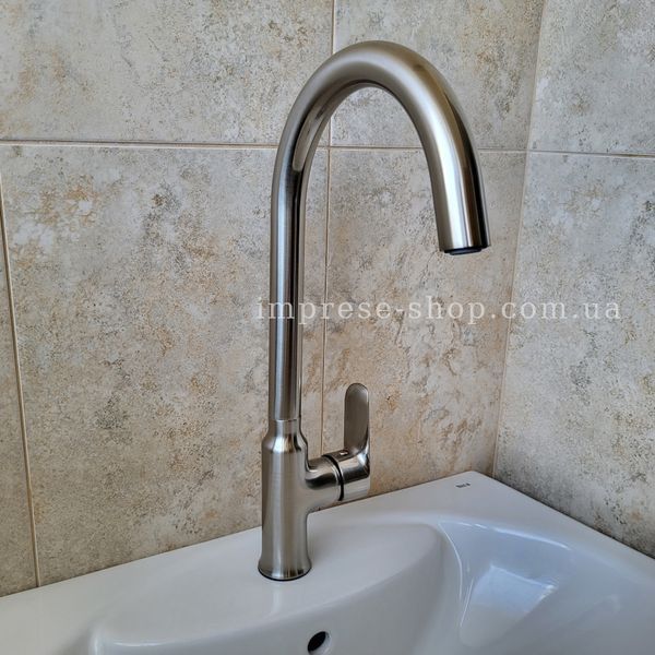 Imprese Vaclav нікель. Змішувач для кухні, високий: 205x300/35; латунь. f03406406AA 84265 фото