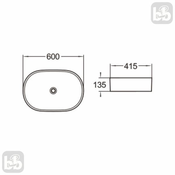 Накладной умывальник 60х42см матовый антрацит Volle Vis 1301.005010 1301.005010 фото