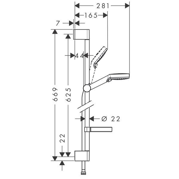 Crometta Vario Душевий набір 0,65 м, з мильницею Casetta, білий/хром HANSGROHE 26553400 26553400 фото