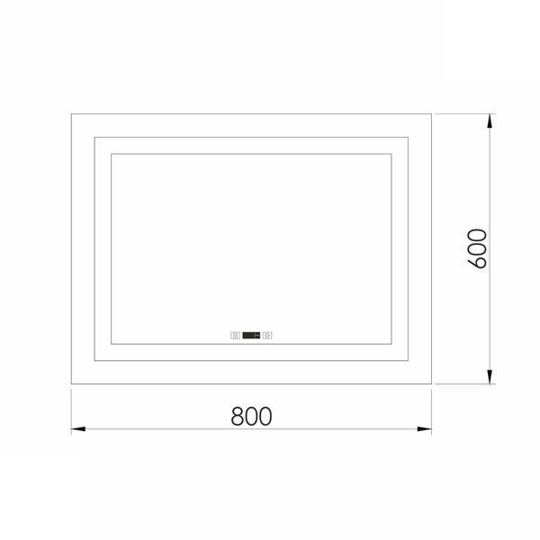 Зеркало 60x80 с подсветкой, подогревом, часами, Imprese KARLOV Option m08607600MC 96451 фото