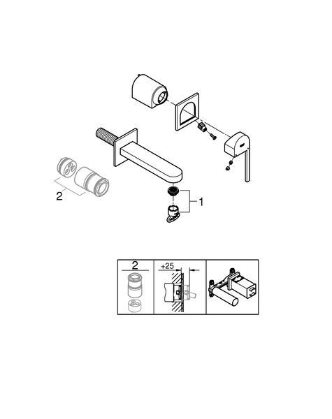 Смеситель для умывальника на стену скрытого монтажа Grohe Plus 29306003 29306003 фото