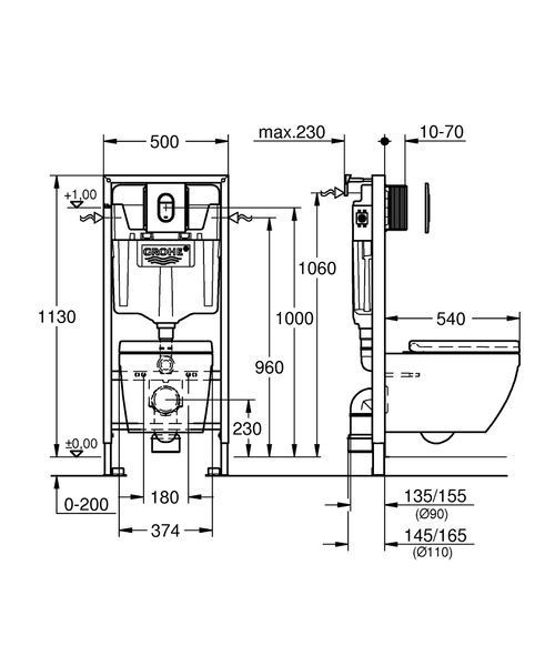 Rapid SL Комплект 5-в-1 инсталляция с унитазом Grohe 36501000 36501000 фото