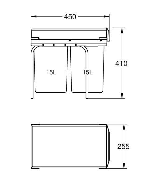 Система контейнерів для сортування сміттєвих відходів Grohe Blue 40855000 40855000 фото