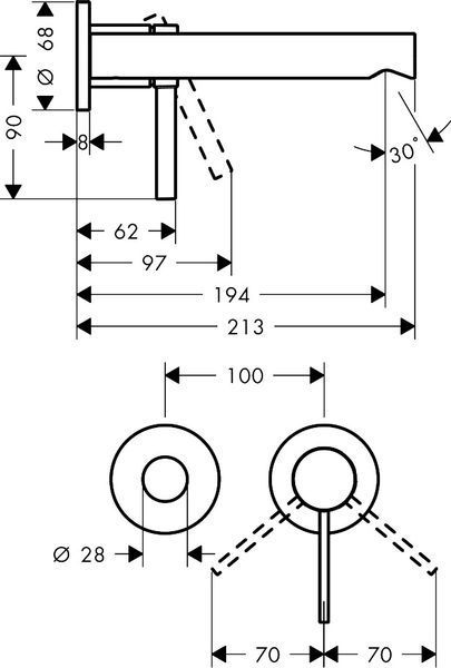 ZESIS S змішувач для умивальника на 2отв, колір чорний матовий HANSGROHE 74750670 74750670 фото