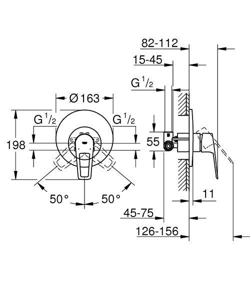 Змішувач прихованого монтажу для душу GROHE BAULOOP 29080001 29080001 фото