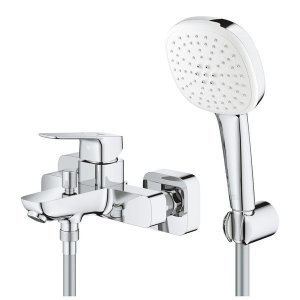 Смеситель для ванны Grohe Cubeo, однорычажный, с душевым гарнитуром, хром 1018140000 1018140000 фото