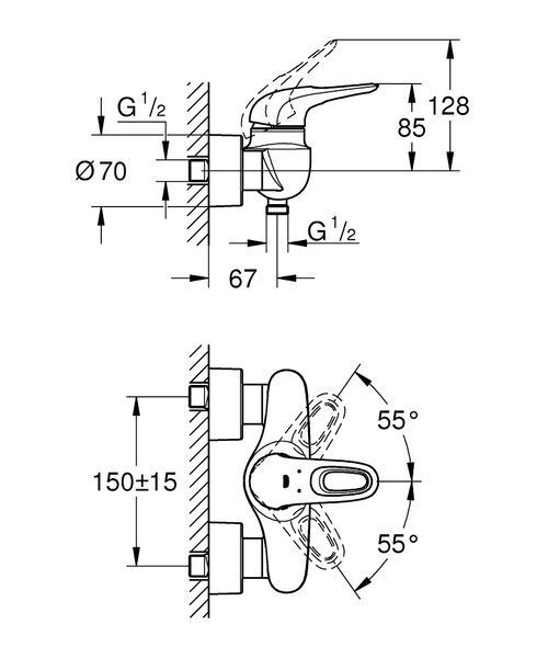 Eurostyle білий Змішувач для душу Grohe 33590LS3 33590LS3 фото