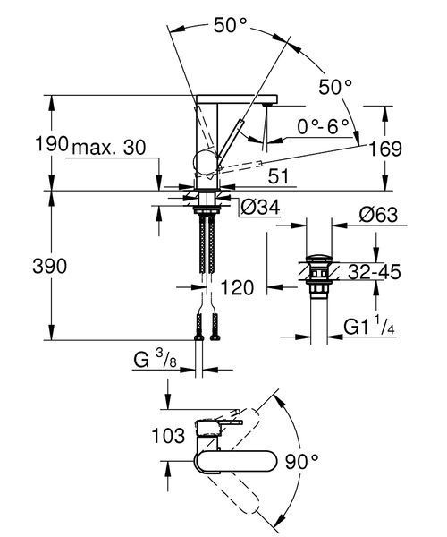 Смеситель для умывальника раковины Grohe Plus 23872003 23872003 фото