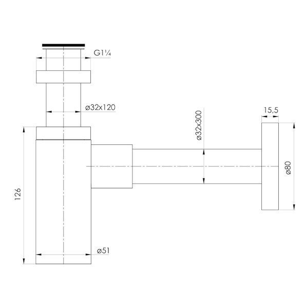 Графитовый Сифон для умывальника, без слива: 1/4. Imprese GRAFIKY ZMK041807600 68218 фото