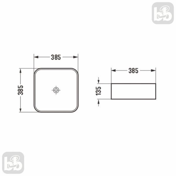 Накладний умивальник 38,5 см раковина на стільницю Imprese i-FORM с06010603-38 93457 фото