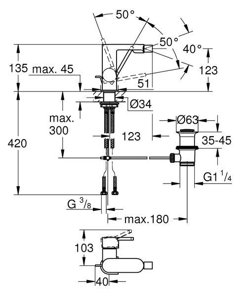 Одноважільний змішувач для біде Grohe Plus 33241003 33241003 фото