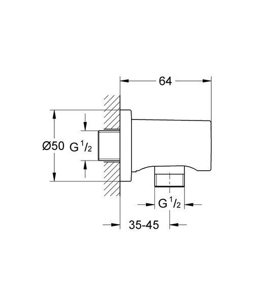 RAINSHOWER Подключение для душевого шланга, цвет черный матовый Grohe 22118KF0 22118KF0 фото