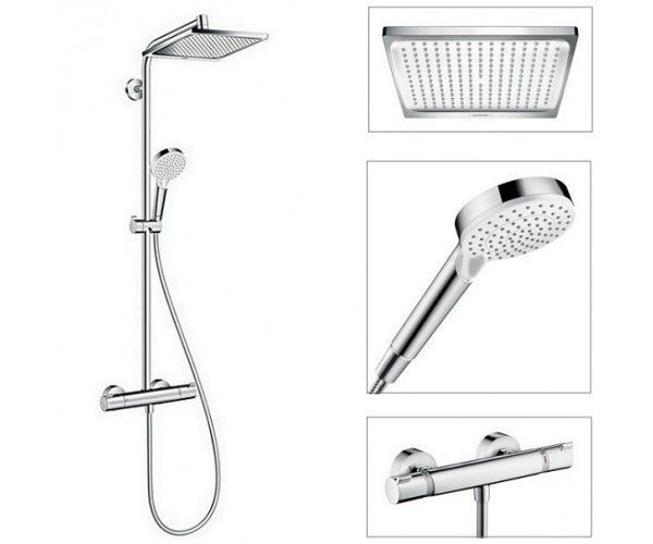 Crometta Е 240 1jet Showerpipe Душова система з термостатом, хром Hansgrohe 27271000 27271000 фото