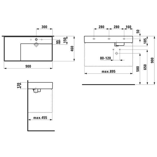 Мебельный Умывальник 90х46см, Laufen KARTELL H8103390001111 H8103390001111 фото
