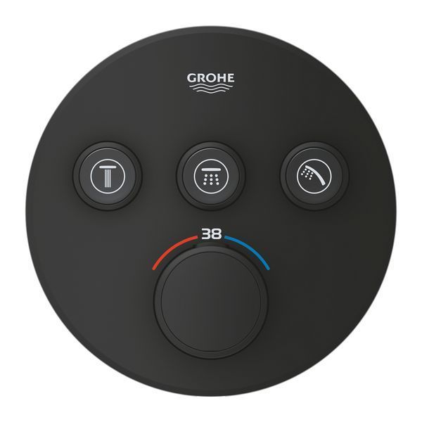 GROHTHERM SmartControl матовый черный смеситель термостат скрытого монтажа на 3 потребителя, кнопки, Grohe 29508KF0 29508KF0 фото