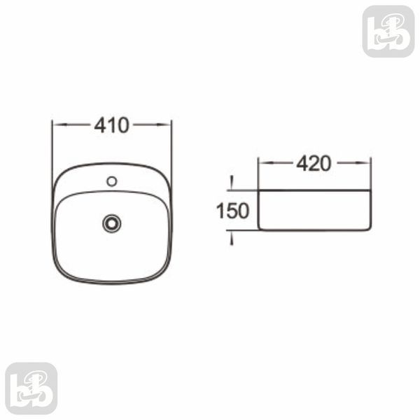 Накладной умывальник раковина 41 см с отверстием под смеситель Imprese I-LOD с06010703-41 93461 фото