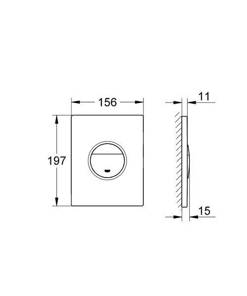 Nova Cosmopolitan Клавіша змиву, чорний матовий GROHE 38765KF0 38765KF0 фото