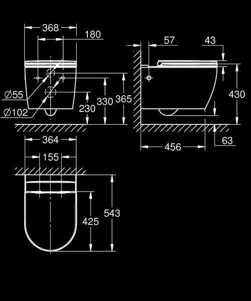 Bau Ceramic подвесной унитаз настенного монтажа Grohe 103860SH00 103860SH00 фото