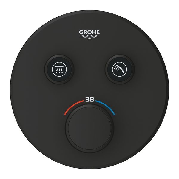 SMARTCONTROL матовий чорний змішувач термостат прихованого монтажу на 2 виходи, кнопки, Grohe 29507KF0 29507KF0 фото