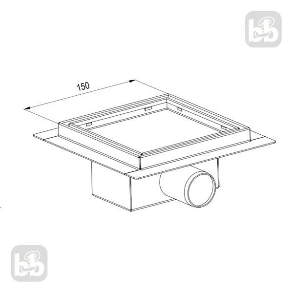 Трап для душу з сухим затвором, гор-й D50, з решіткою під плитку. Imprese i-FLOW S d44150S13 83289 фото