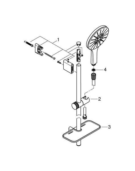 RAINSHOWER Smartactive 150 душевая штанга 60см, лейка 3 режима струи Grohe 26591000 26591000 фото