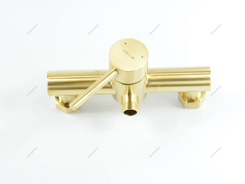Золотий Змішувач для душа, з ручкою стік, cepillado oro, Volle Cruze 1547.100115 1547.100115 фото