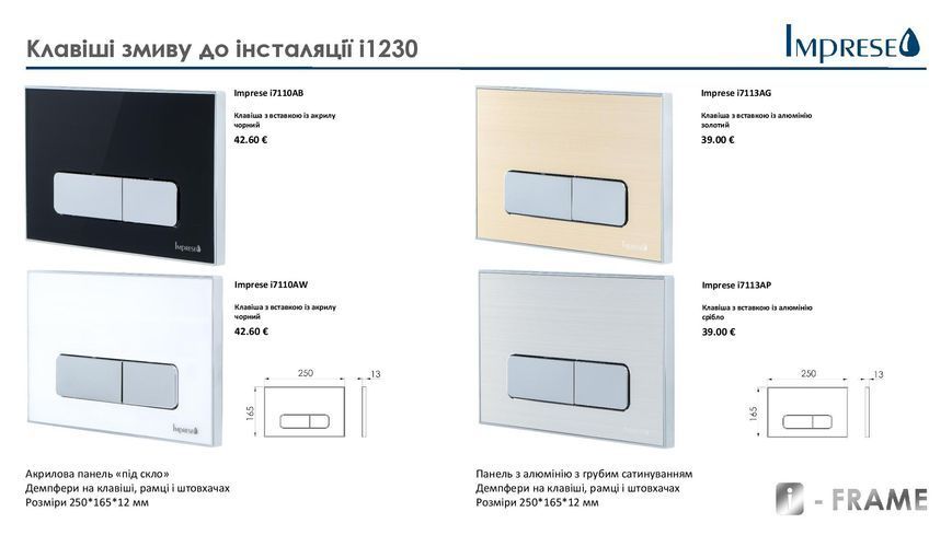 Белая кнопка смывная клавиша для инсталляции Imprese i7110AW 77446 фото