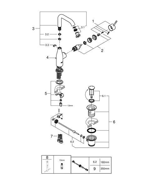 Essence New Змішувач для раковини, одноважильний, високий Grohe 32628001 32628001 фото