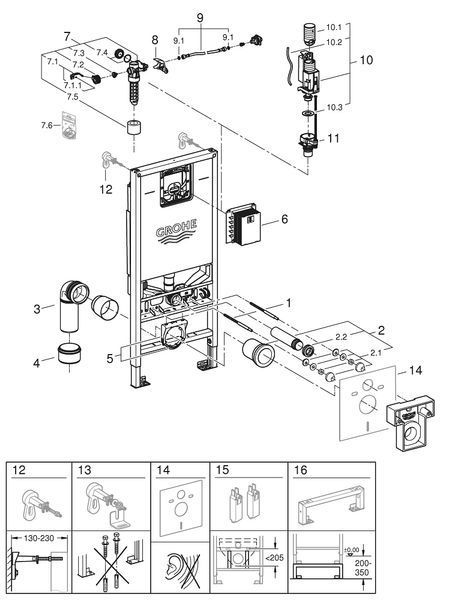 Інсталяція для унітазу GROHE RAPID SL 39596000 39596000 фото