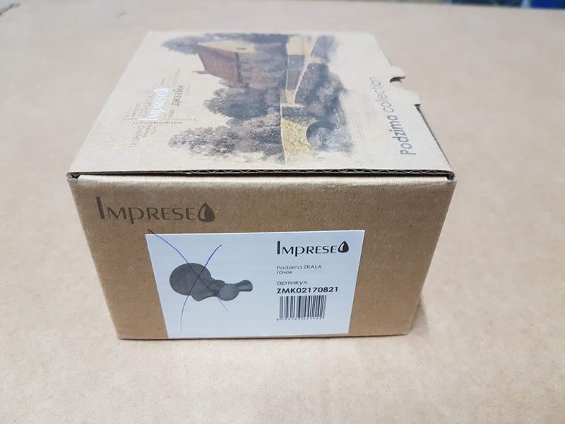 Двойной Крючок в ванную комнату, брашированный черный, IMPRESE PODZIMA ZRALA ZMK02170821 56593 фото