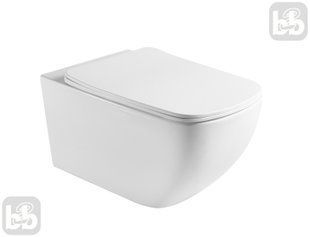 Унітаз підвісний 55см з кришкою, безобідковий. Imprese VALTICE twist c06806503 99614 фото