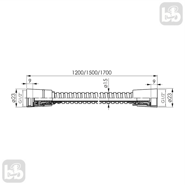 Матовый Черный Шланг для душа 150см, нержсталь, anti-twist, IMPRESE f03600110SE f03600110SE фото