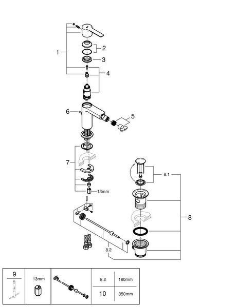 Lineare смеситель для биде Grohe 33848001 33848001 фото