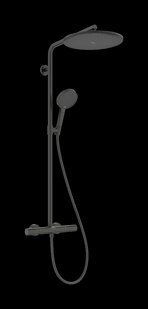 RAINDANCE ALIVE S PURO Showerpipe душова система 300 1jet, з термостатом, шліфованний чорний хром HANSGROHE 24592340 24592340 фото