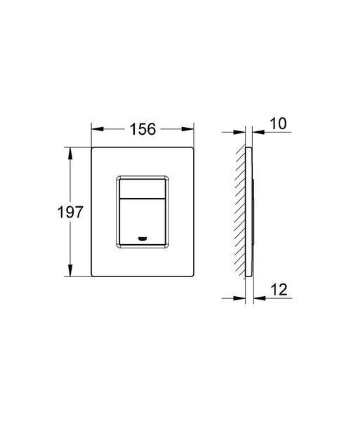 Клавіша змиву для унітазу Grohe Even, чорна матова 38966KF0 38966KF0 фото