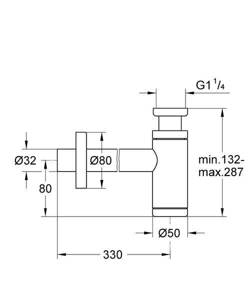 Чорний Сифон для умивальника 1 1/4 Grohe 29509KF0 29509KF0 фото