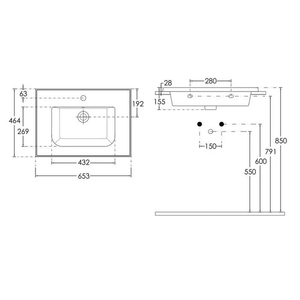 Шафка 65см з умивальником Imprese LASKA f3207W 72998 фото
