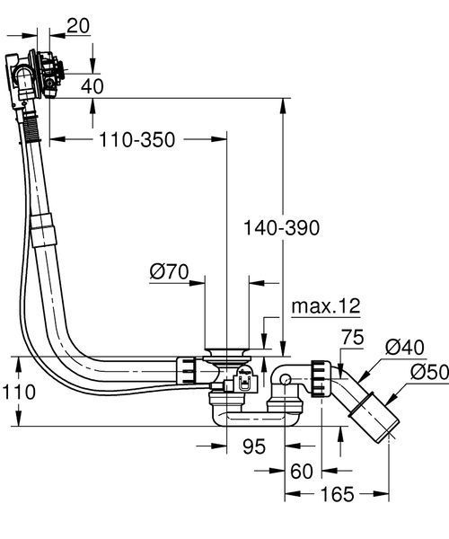 Сифон для ванни - зливний наливний Гарнітур GROHE TALENTOFILL 28991000 28991000 фото