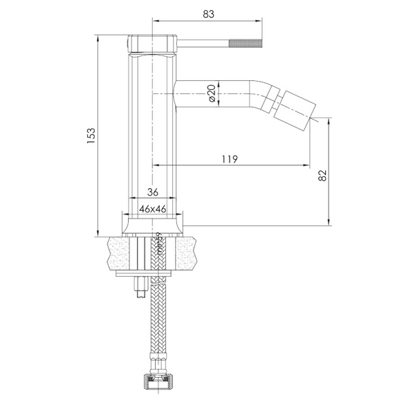 Змішувач для біде, графітовий хром. Imprese BRENTA ZMK091908070 73841 фото