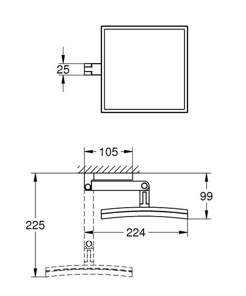 Selection Cube Косметичне дзеркало квадратне хром Grohe 40808000 40808000 фото