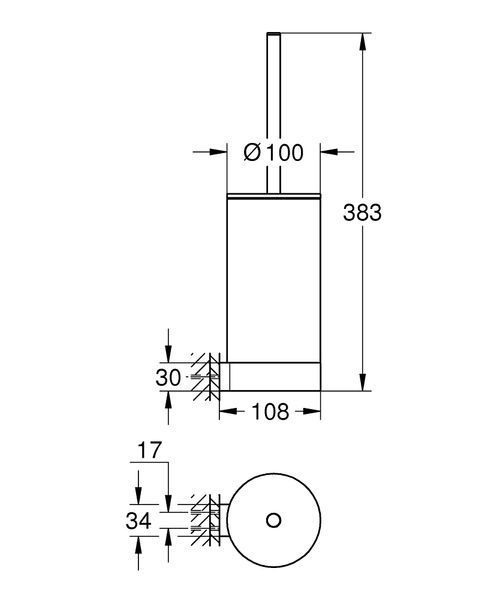 Туалетний йоржик у комплекті, щітка для унітазу, Grohe Selection 41076000 41076000 фото