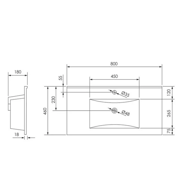 Шафка 80см з умивальником Imprese VALTICE f3212W 69405 фото