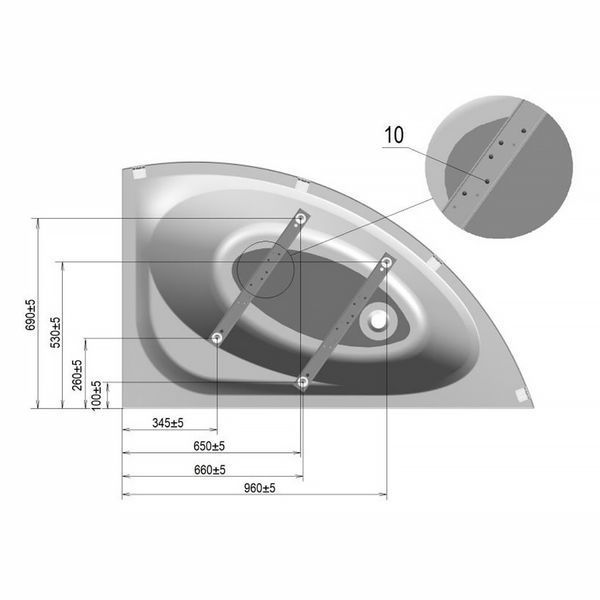 Ножки для ванны 150см Imprese BLATNA Leg150BL 74090 фото