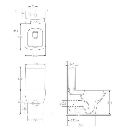 MORETTA унітаз підлоговий 64,5*34,5*78см, з сидінням Slim Soft Close DiMARCO DM2A002WH DM2A002WH фото